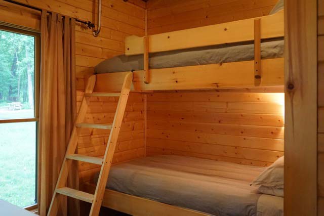 Camp Woodbury cabin bunk beds