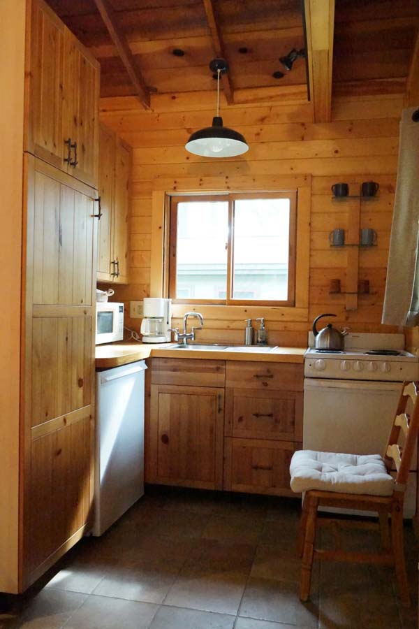 Camp Woodbury cabin kitchen