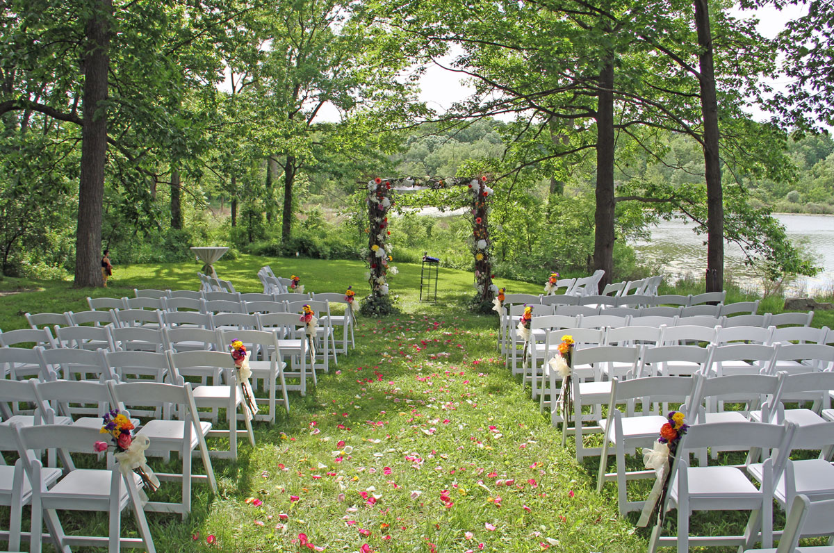 Wedding setup on the south lawn